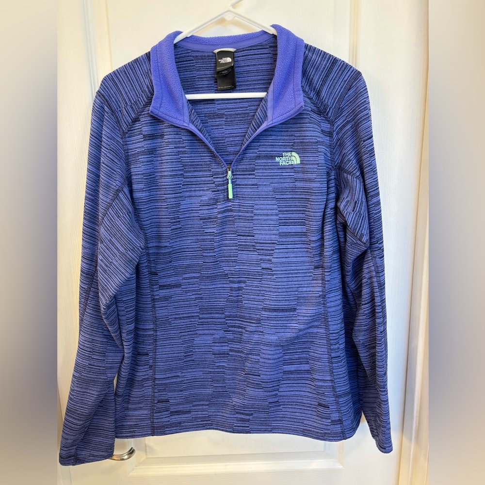 Ladies The North Face Purple & Black Heathered Quarter-Zip Pullover Size XXL